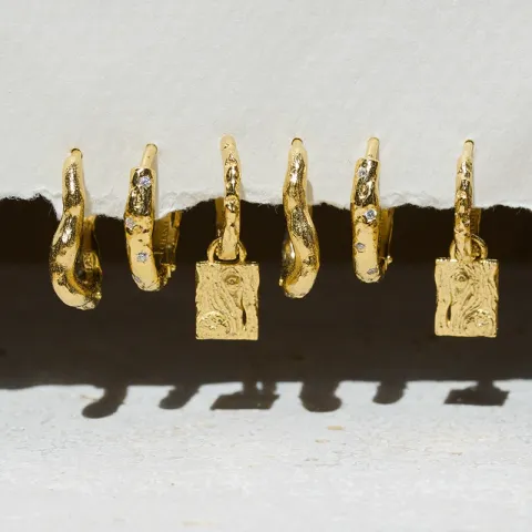 14,5 x 12 mm ovaal zirkoon creool in verguld zilver