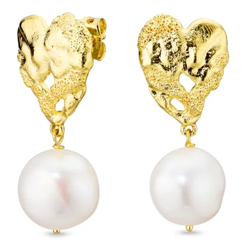 parel oorbellen in verguld messing - Eliné