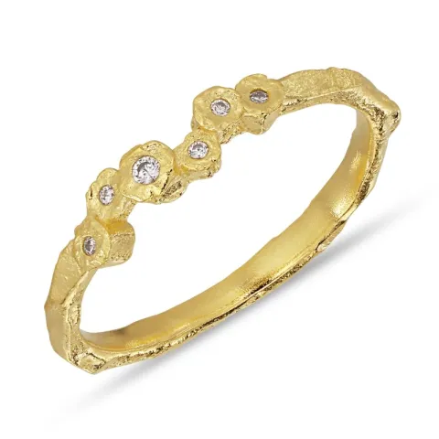 witte zirkoon ring in verguld messing - Eliné