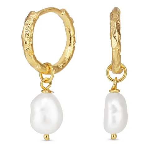 parel creool in verguld messing - Eliné