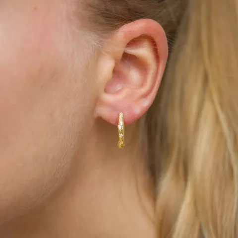 zirkoon creool in verguld messing - Eliné