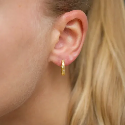 zirkoon creool in verguld messing - Eliné