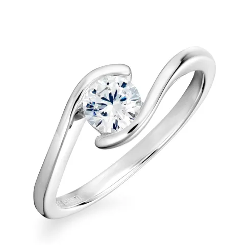 zirkoon solitaire ring in zilver