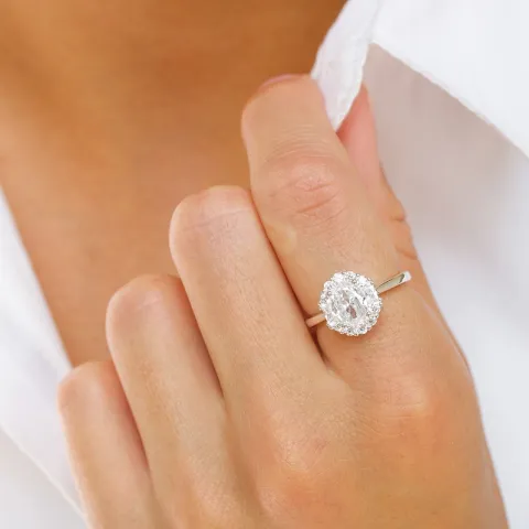 ovale zirkoon ring in zilver
