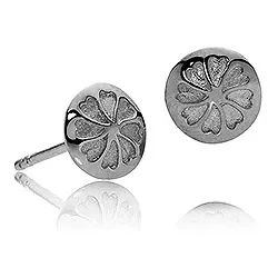 Izabel Camille Signature rond oorbellen in zwart gerhodineerd zilver