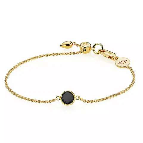 Izabel Camille zwart onyx armband in verguld sterlingzilver zwart onyx