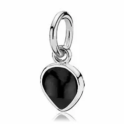 Izabel Camille hart zwart onyx hanger in zilver zwart onyx