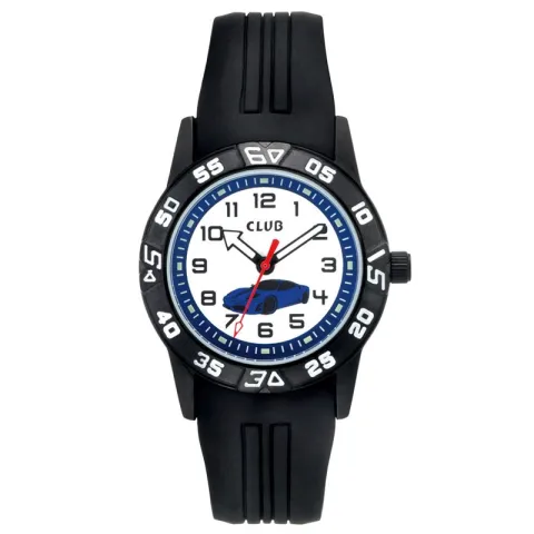 zwart Club time kinder horloge 