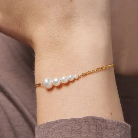 Enamel Carmen parel pantserarmband in verguld sterlingzilver