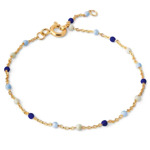 Enamel Lola Marine armband in verguld sterlingzilver blauwe emaille lichtblauwe emaille witte emaille