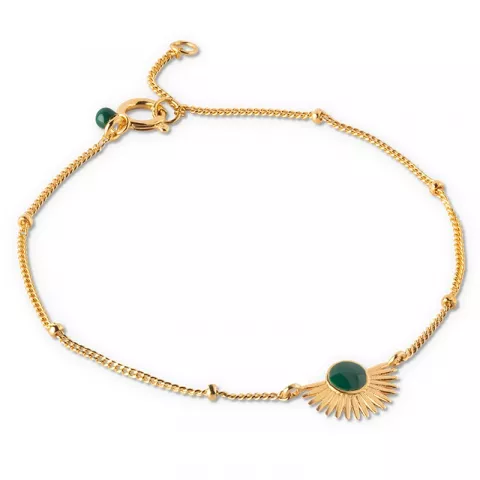 Enamel Soleil armband in verguld sterlingzilver groen emaille