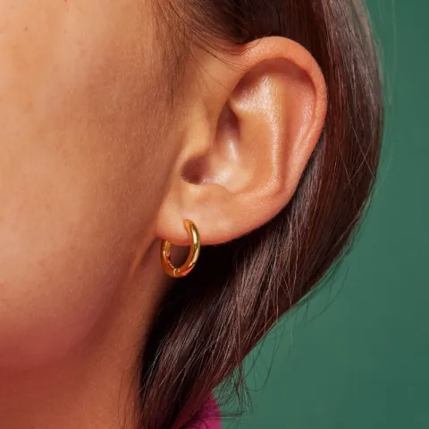 10 mm Enamel Chunky classic creool in verguld sterlingzilver