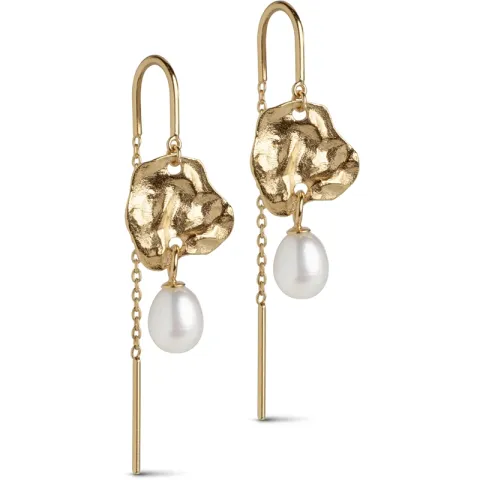 Enamel Kai Pearl parel ketting oorbellen in verguld sterlingzilver