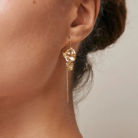 Enamel Kim lange ketting oorbellen in verguld sterlingzilver