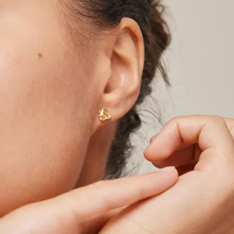 6 mm Enamel Rio oorsteker in verguld sterlingzilver