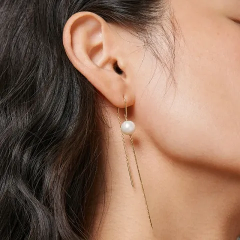 Enamel Aga Pearl oorbellen in verguld sterlingzilver