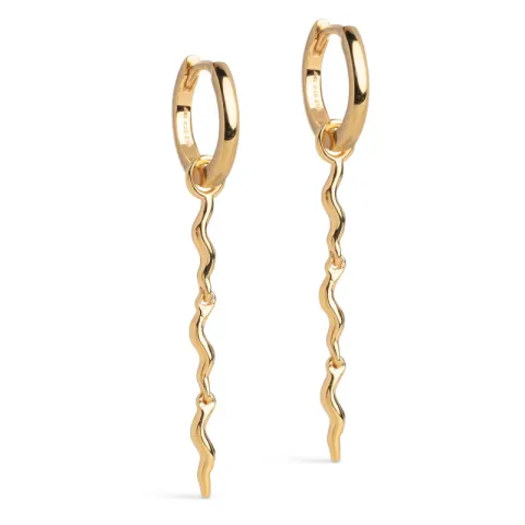 Enamel Hydrus lange creool in verguld sterlingzilver