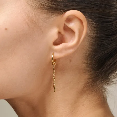 Enamel Hydrus lange creool in verguld sterlingzilver