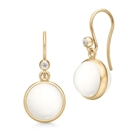 Julie Sandlau Prime Ivory oorbellen in verguld sterlingzilver witte kristal
