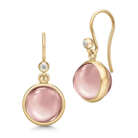 Julie Sandlau pink oorbellen in verguld sterlingzilver