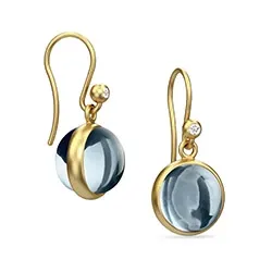 Julie Sandlau HKS181 GD IB CR/CZ PRIME oorbellen in zilver met 22 karaats verguldsel witte zirkoon blauwe kristal