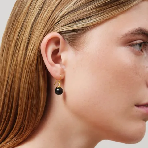 Julie Sandlau Berry groene oorbellen in verguld sterlingzilver groen kristal witte zirkoon