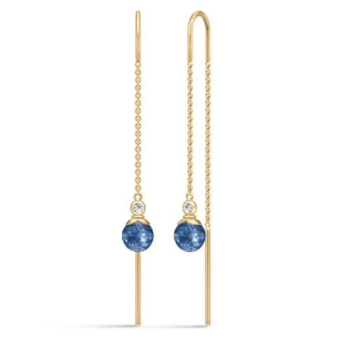 Julie Sandlau Berry blauwe ketting oorbellen in verguld sterlingzilver blauwe kristal witte zirkoon