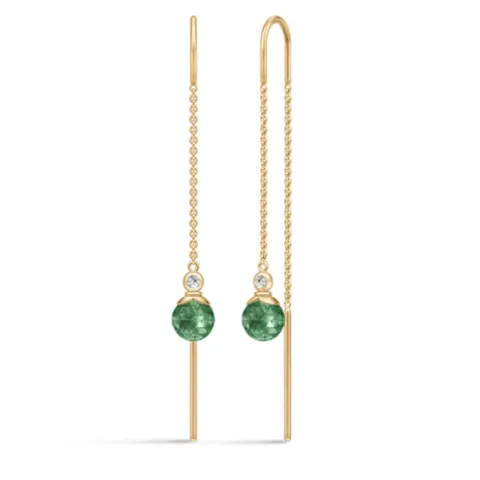 Julie Sandlau Berry groene ketting oorbellen in verguld sterlingzilver groen kristal witte zirkoon
