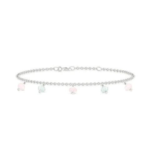 ID Fine IDB013SLBLUE/ROSE Ibiza armband in zilver roze kwarts blauwe aquamarijn