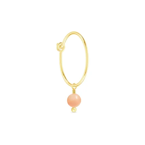 ID Fine IDH049GDPINK Ibiza 1/2 paar mini hoops in verguld sterlingzilver pink koraal