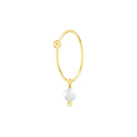 ID Fine IDH049GDWHITE Ibiza 1/2 paar mini hoops in verguld sterlingzilver