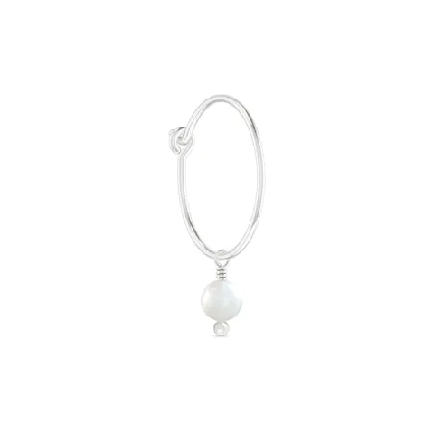 ID Fine IDH049SLWHITE Ibiza 1/2 paar mini hoops in zilver