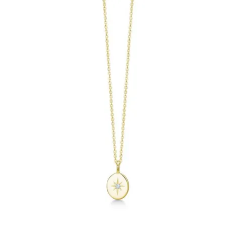 ID Fine IDN009GD Guiding Star ketting in verguld sterlingzilver witte zirkoon