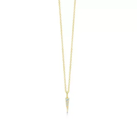 ID Fine IDN013GDWHITE Glace ketting in verguld sterlingzilver witte zirkoon