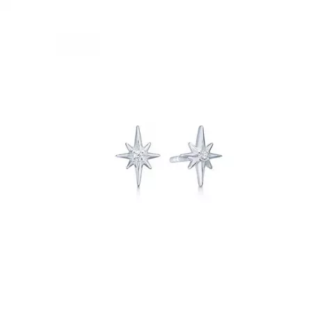 ID Fine Guiding Star oorbellen in zilver witte zirkoon