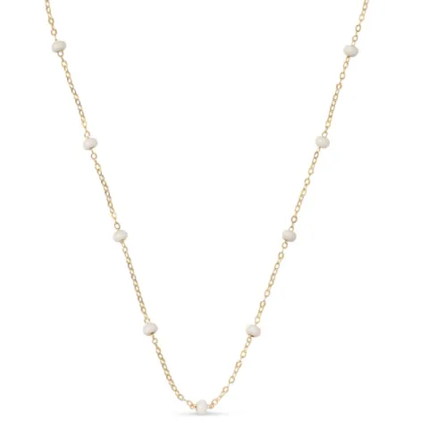 Enamel Lola Bold Daisy ketting in verguld sterlingzilver witte emaille