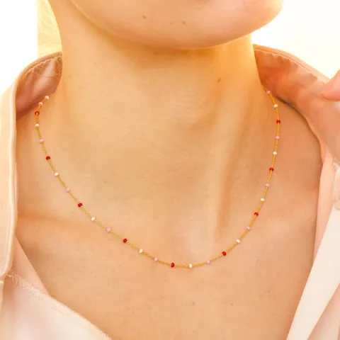 Enamel Lola Rosie ketting in verguld sterlingzilver
