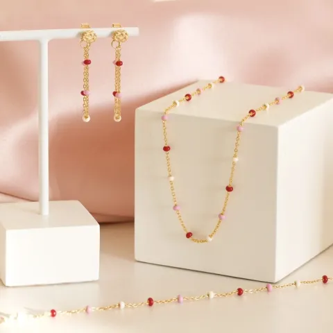 Enamel Lola Rosie ketting in verguld sterlingzilver