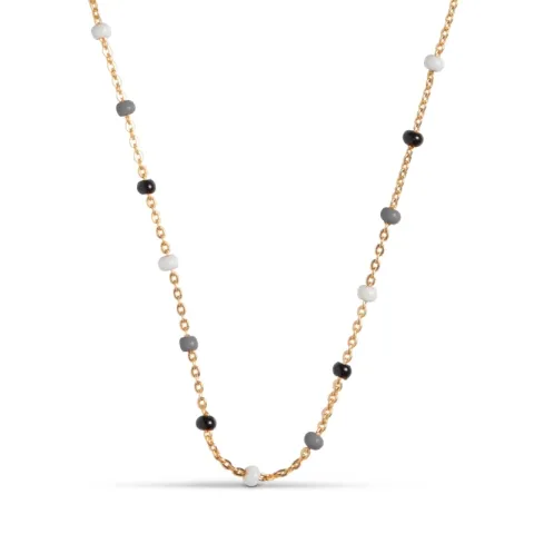 Enamel Lola Salt’n’Pepper ketting in verguld sterlingzilver