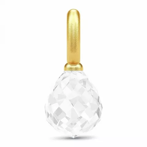 Julie Sandlau druppelvormig hanger in verguld sterlingzilver witte kristal