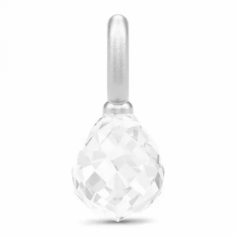 klein Julie Sandlau druppelvormig kristal hanger in satijn gerodineerd sterling zilver witte kristal