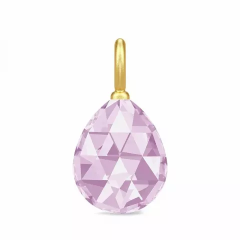 Julie Sandlau druppelvormig paarse kristal hanger in verguld sterlingzilver paarse kristal