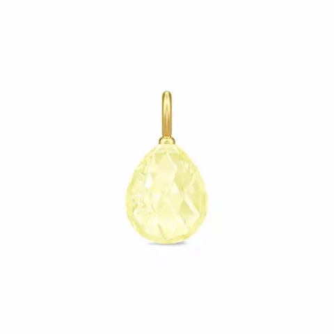 Julie Sandlau druppel geel kristal hanger in verguld sterlingzilver geel kristal