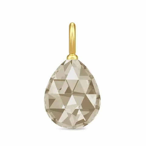 Julie Sandlau Ballerina druppel rookkleurige kristal hanger in verguld sterlingzilver rookkleurige kristal