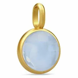 Julie Sandlau Prime rond hanger in verguld sterlingzilver lichtblauwe kristal