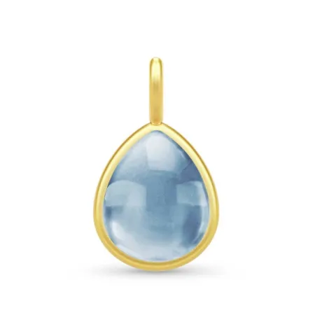 Julie Sandlau Paloma hanger in verguld sterlingzilver blauwe kristal