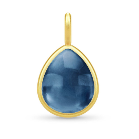 Julie Sandlau Paloma hanger in verguld sterlingzilver blauwe kristal