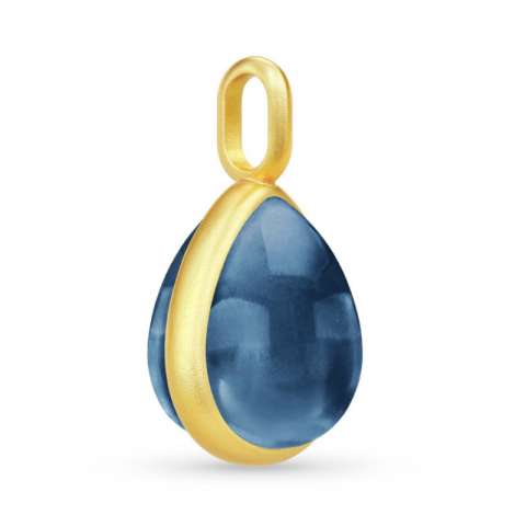 Julie Sandlau donkerblauw hanger in verguld sterlingzilver blauwe kristal