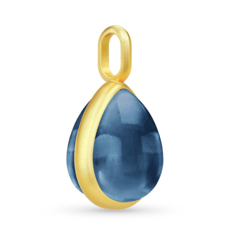 Julie Sandlau Paloma hanger in verguld sterlingzilver blauwe kristal
