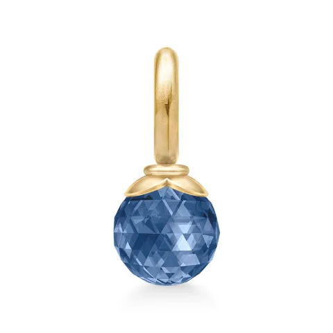Julie Sandlau Berry Small blauwe hanger in verguld sterlingzilver blauwe kristal